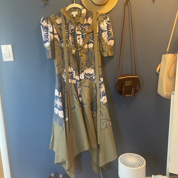 Making the Cut Winning Look: Faded Army & Navy Blue Tie Waist Dress - Picture 10 of 10